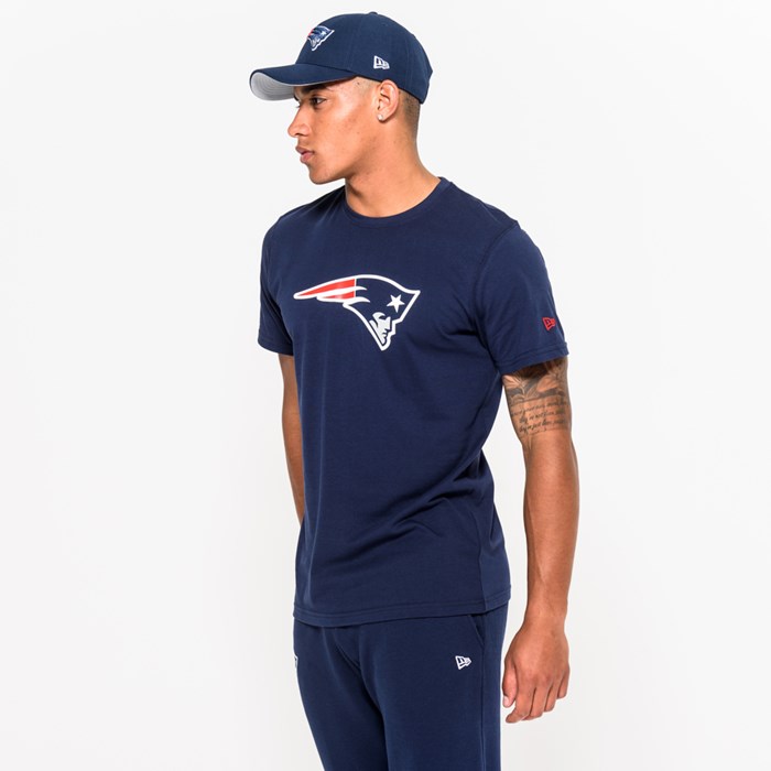 New England Patriots Team Logo Miesten T-paita Sininen - New Era Vaatteet Verkossa FI-918623